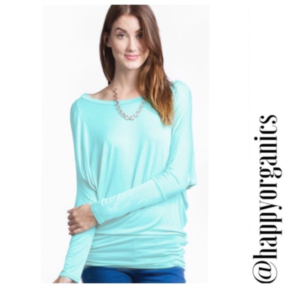 Mint Green Dolman Jersey Top - Picture 1 of 2